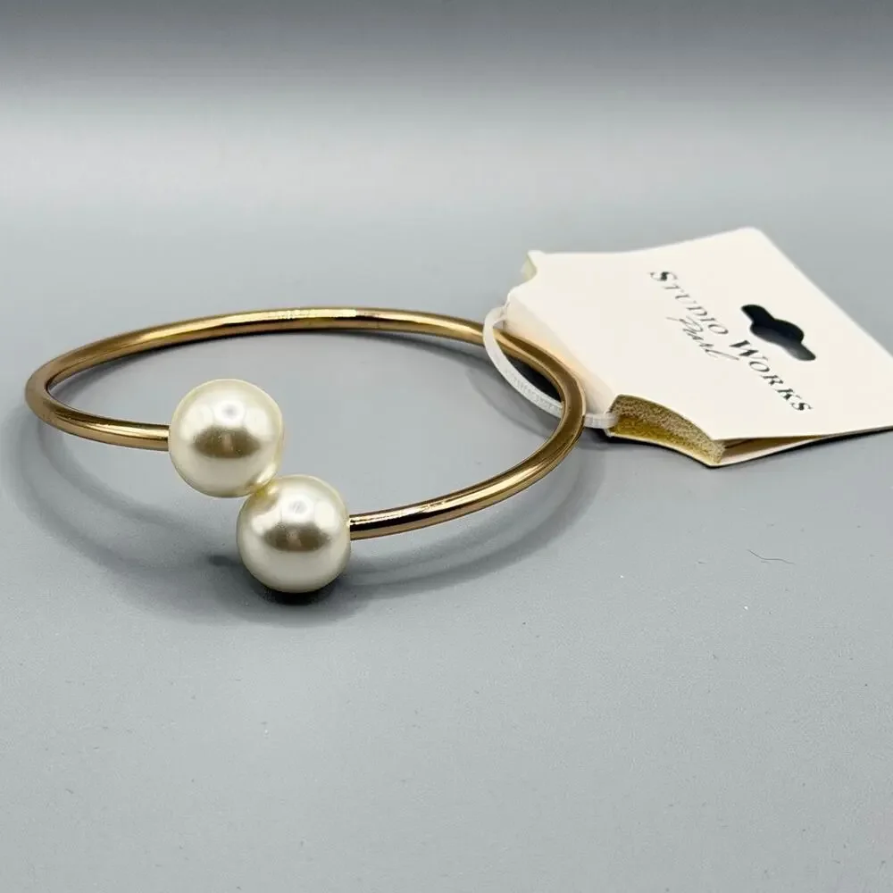 Studio Works - Pearl Bracelet NWT + Faux Pearl Necklace